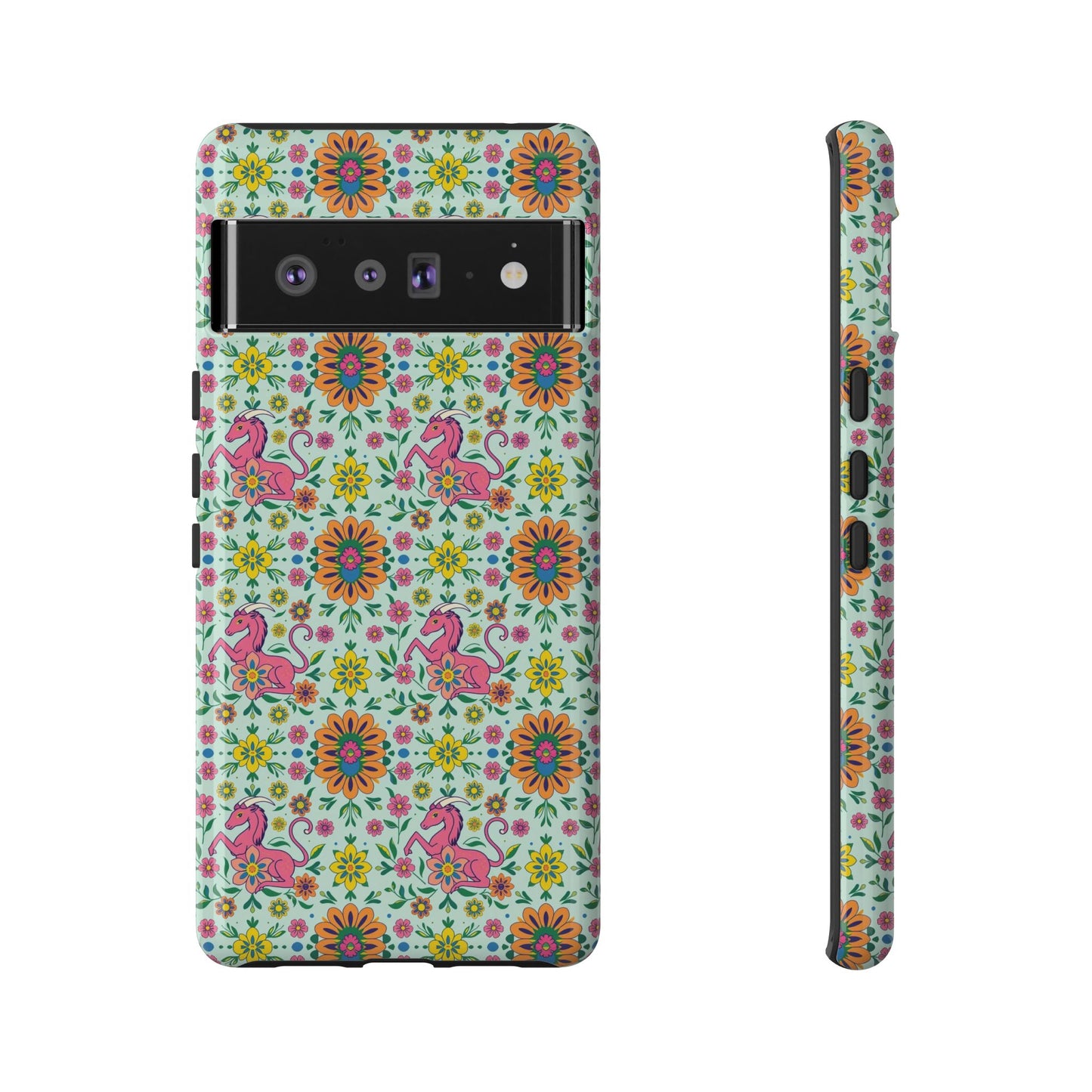 Tough Cases, Aquarius, Zodiac, Flower Pattern