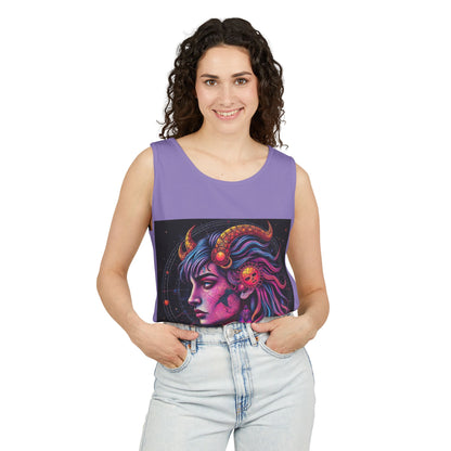 Unisex Garment-Dyed, Tank Top, Virgo Design, Pop Art v1, 100% US cotton