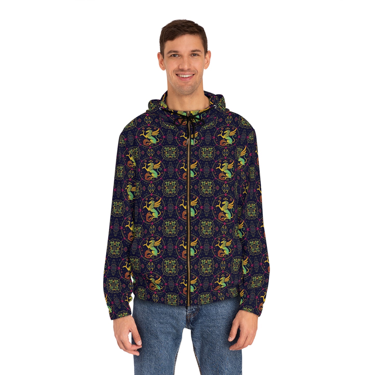 Full-Zip Hoodie (AOP), Virgo, Zodiac v4, Pattern