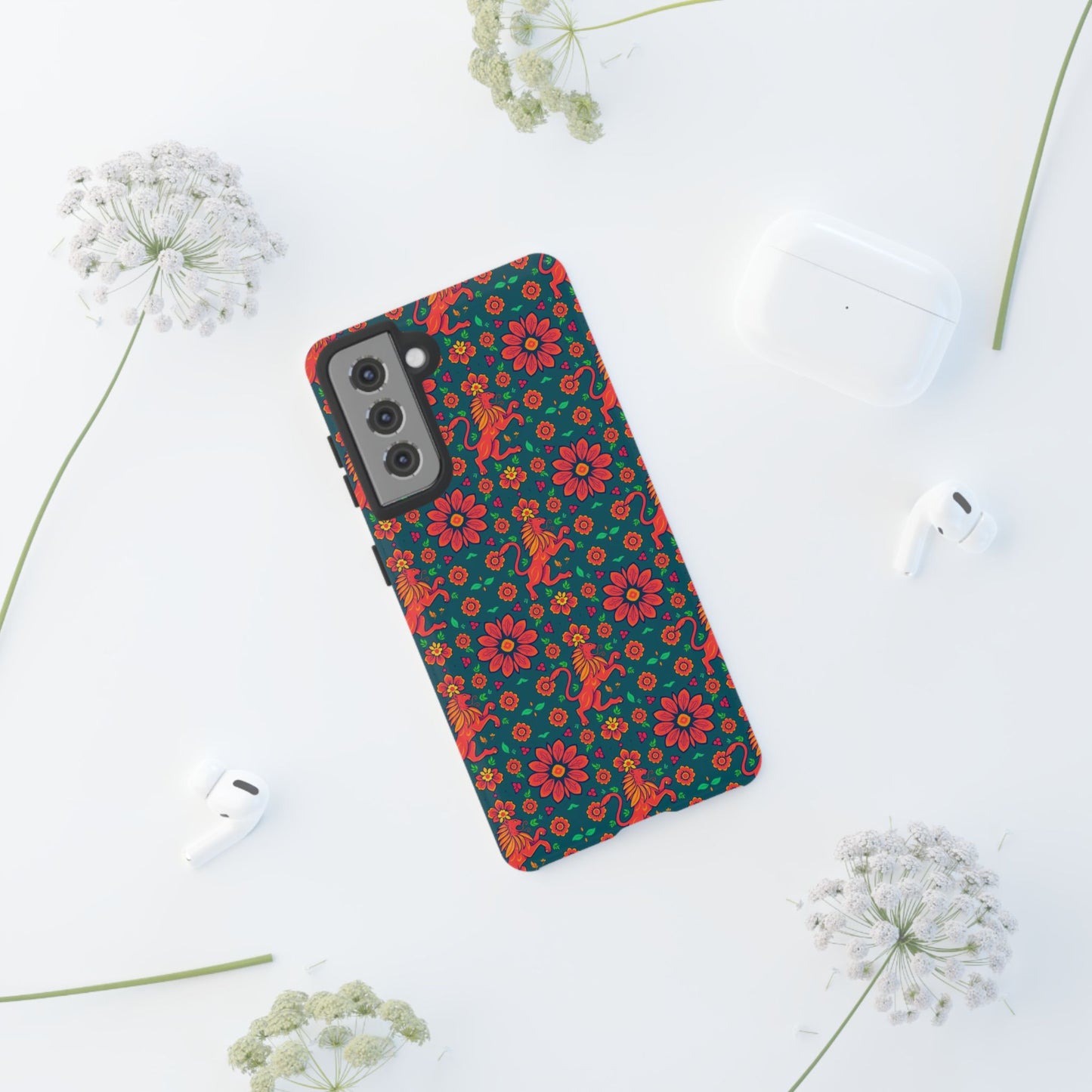 Tough Cases, Leo, Zodiac v2, Flower Pattern