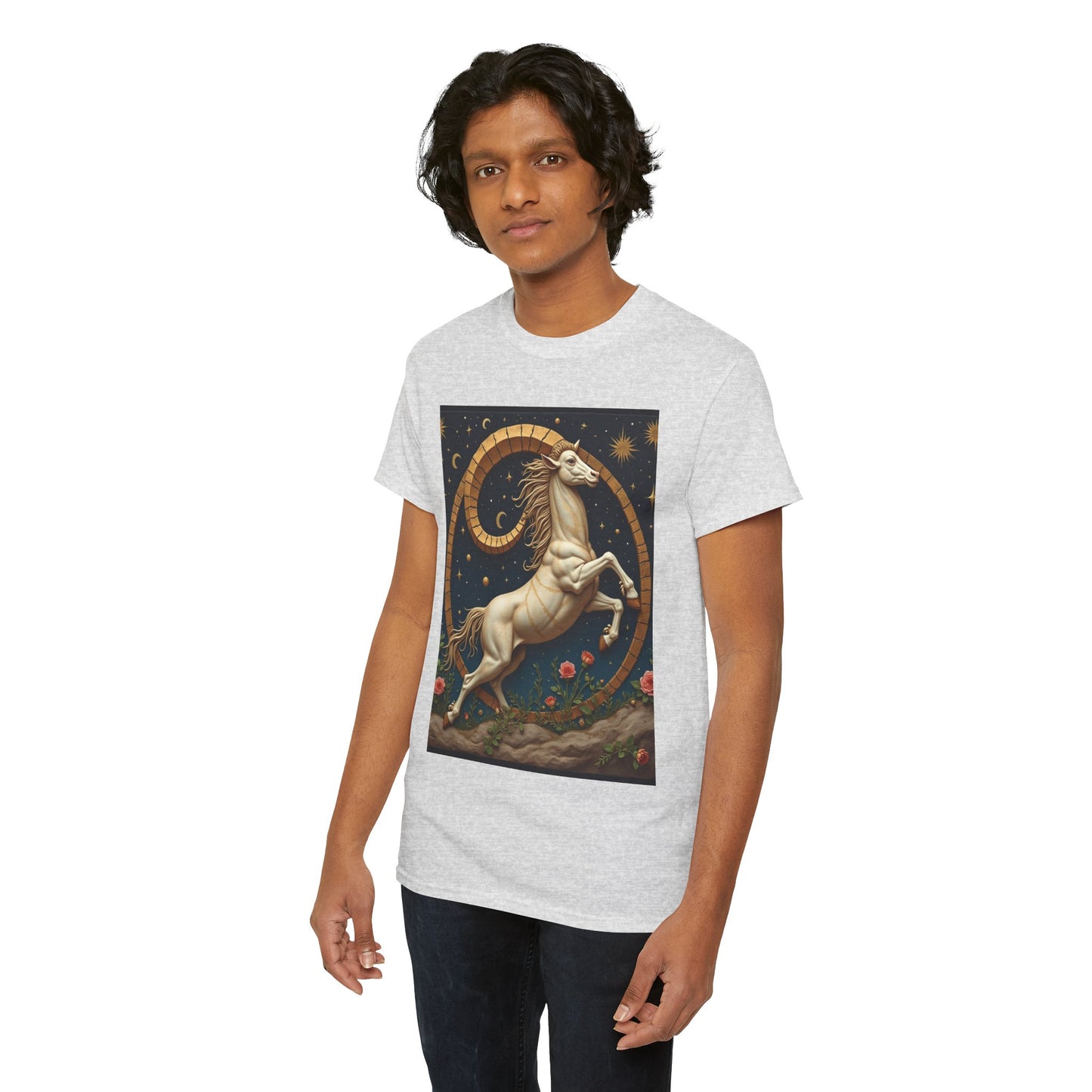 Unisex Heavy Cotton T-Shirt, Aries Animal. Zodiac Design