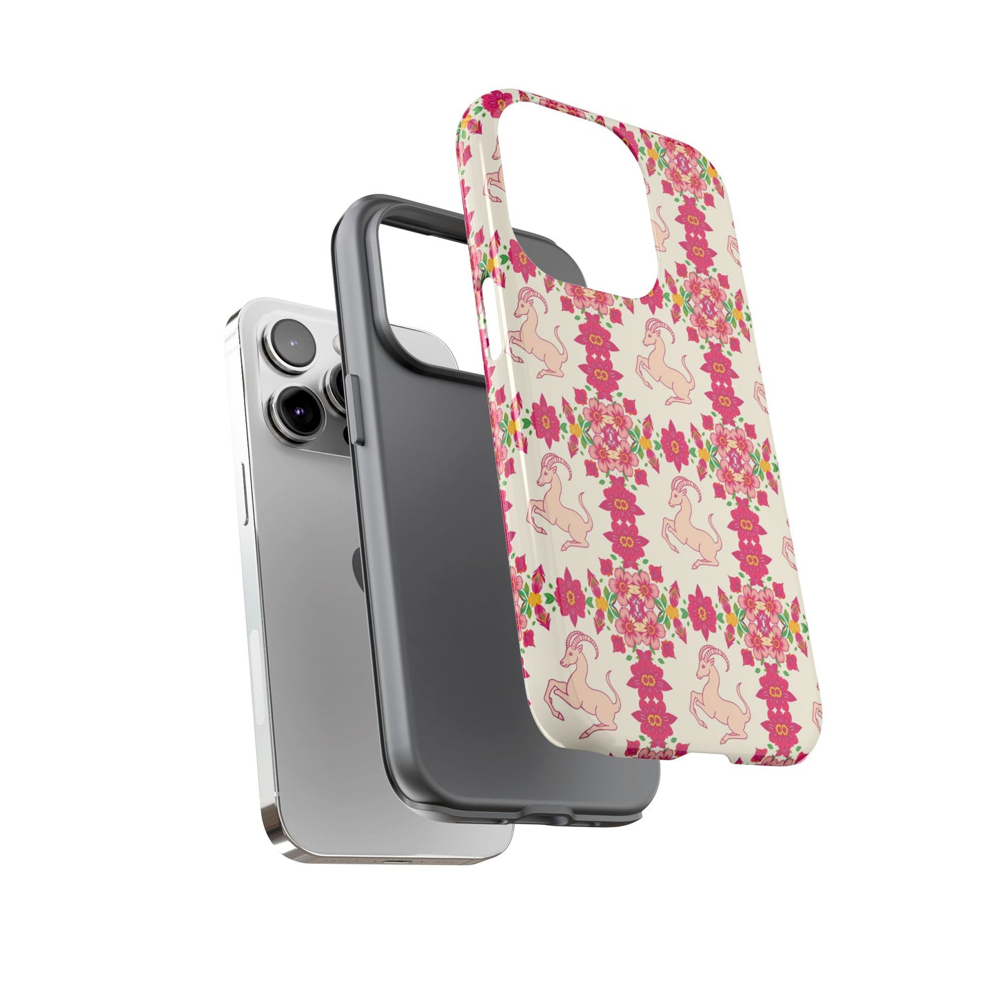 Tough Cases, Capricorn, Zodiac v3, Flower Pattern