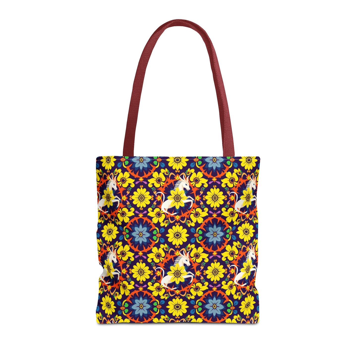 Tote Bag (AOP), Aquarius, Zodiac v1, Flower Pattern