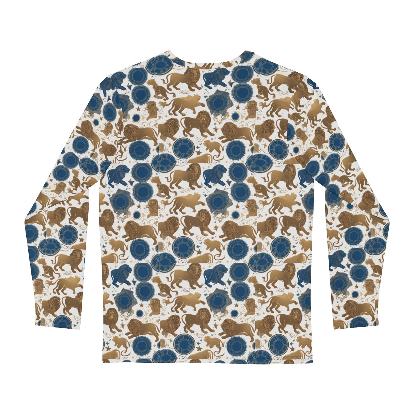Men's Long Sleeve Shirt, (AOP), Leo, Zodiac, Pattern