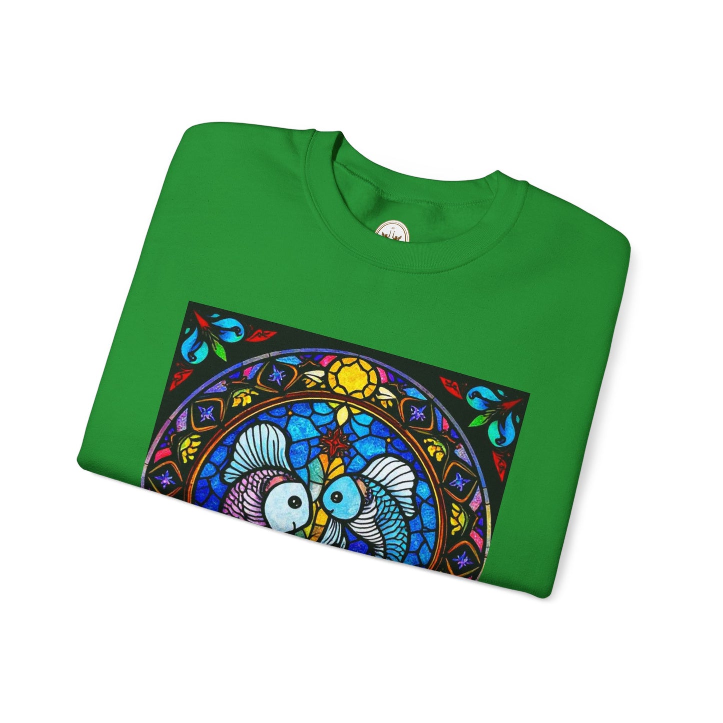Unisex Heavy Blend™ Crewneck Sweatshirt, Glass, Pisces Zodiac Design