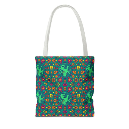 Tote Bag (AOP), Leo, Zodiac v1, Flower Pattern