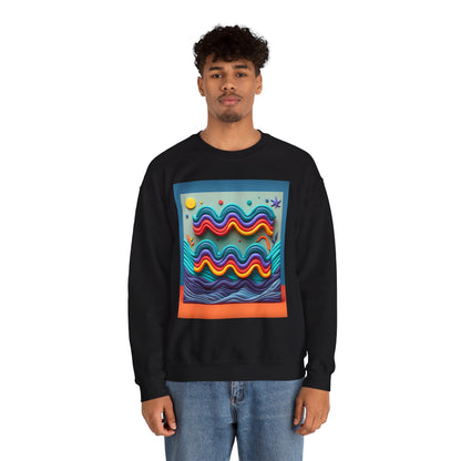 Unisex Heavy Blend™ Crewneck Sweatshirt, Water Painting, Aquarius Zodiac Design