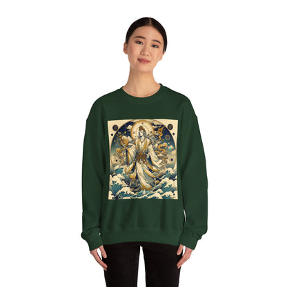 Unisex Heavy Blend™ Crewneck Sweatshirt, Anime Capricorn God,  Zodiac Design