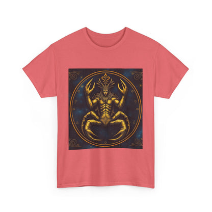 Unisex Heavy Cotton T-Shirt, Scorpion King 1v, Cancer Zodiac Design