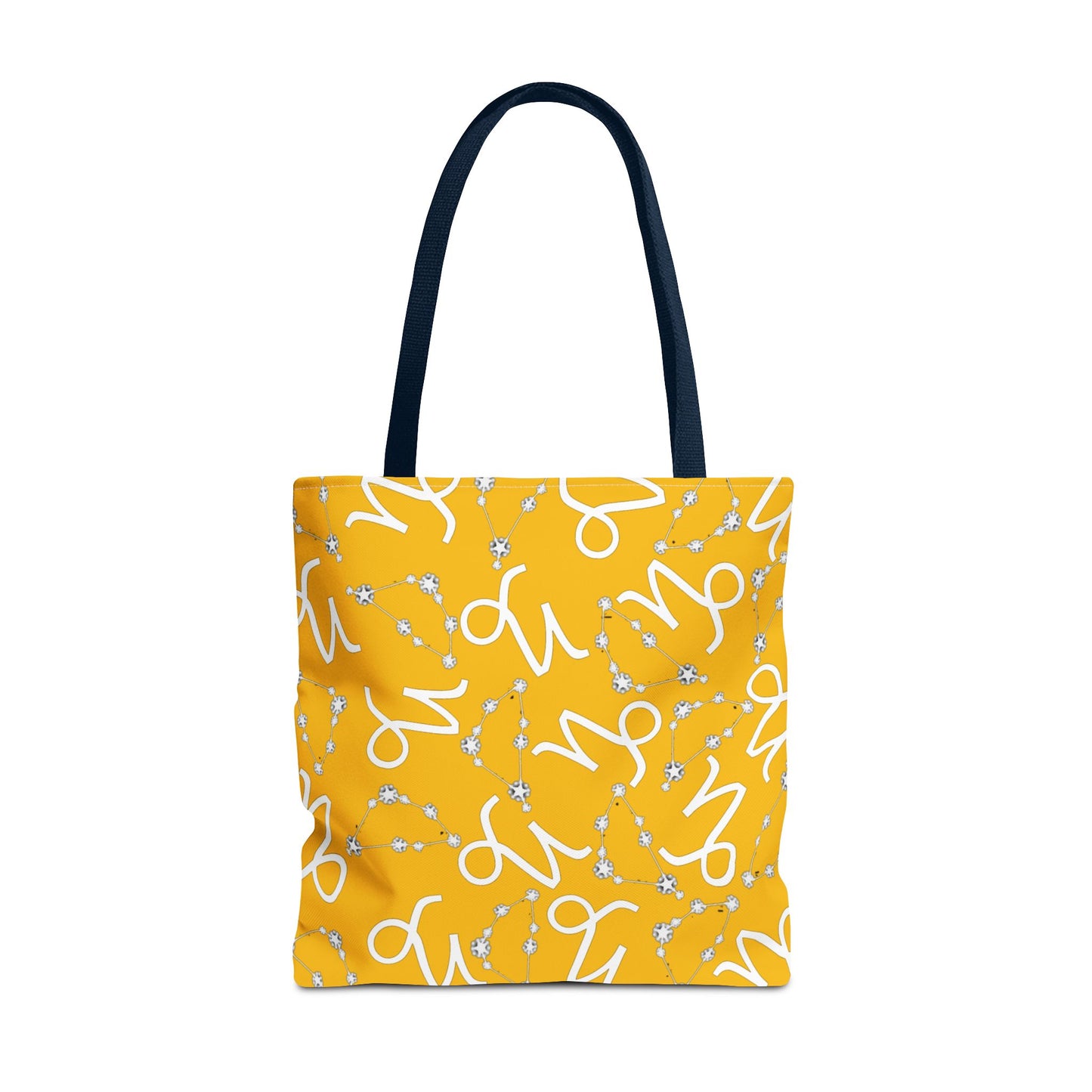 Tote Bag, Capricorn Zodiac Sign, AOP, (Yellow, White)