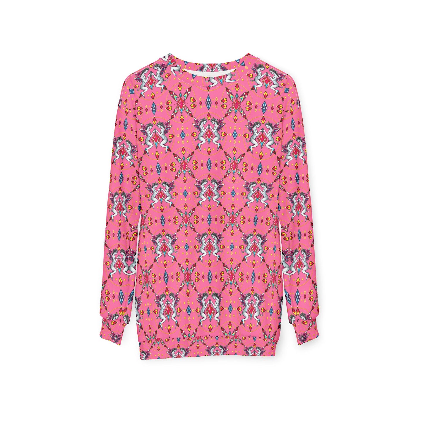Unisex Sweatshirt (AOP), Gemini, Zodiac v3, Jewel Pattern