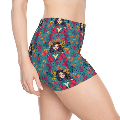 Women's Shorts, (AOP), Taurus, Zodiac v3, Sexy Pattern