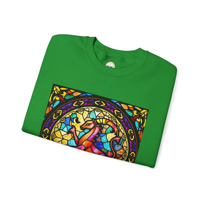 Unisex Heavy Blend™ Crewneck Sweatshirt, Glass, Aries Zodiac Design