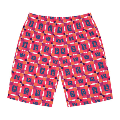 Men's Board Shorts, (AOP), Sagittarius, Zodiac, Shape Pattern
