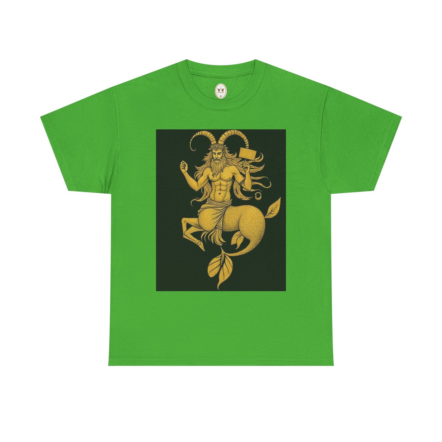 Unisex Heavy Cotton T-Shirt, Capricorn God, Zodiac Design
