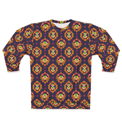 Unisex Sweatshirt (AOP), Cancer, Zodiac v4, Jewel Pattern