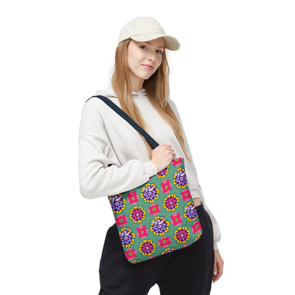 Tote Bag, (AOP), Sagittarius, Zodiac v4, Flower Pattern