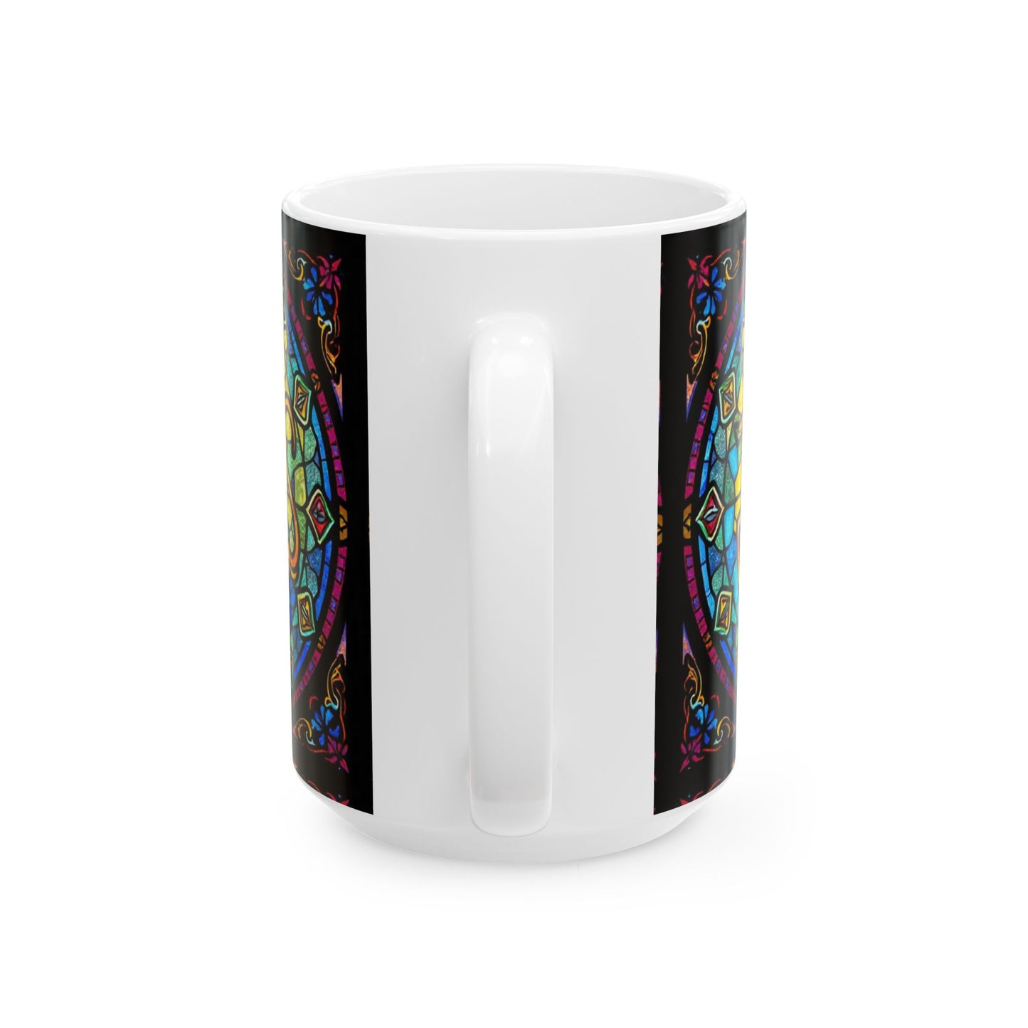 Ceramic Mug, (11oz, 15oz), Ceramic Coffee Mug, AOP, Glass Design v1, Capricorn Zodiac