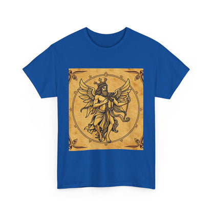 Unisex Heavy Cotton T-Shirt, Pencil Art, Gemini Zodiac Design