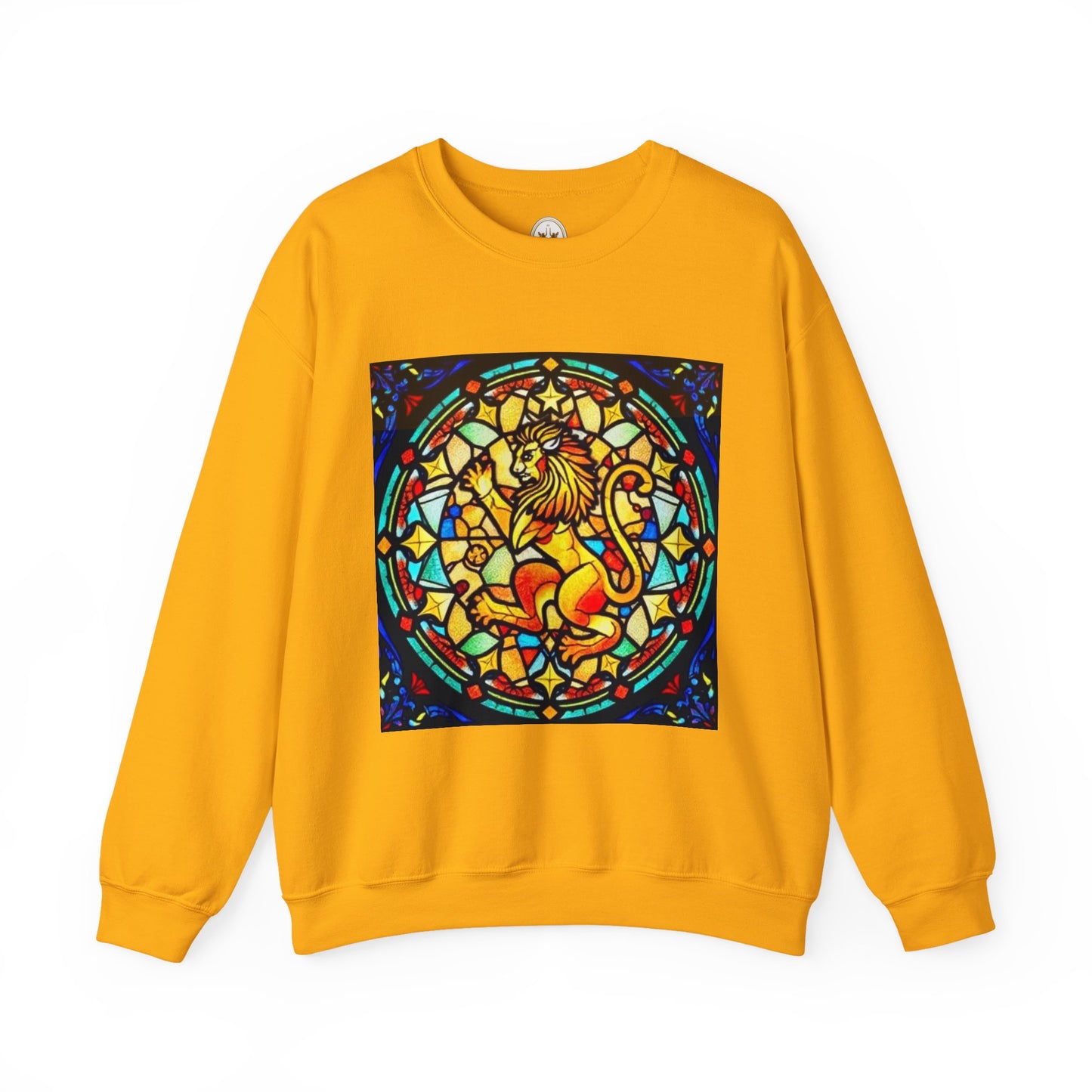 Unisex Heavy Blend™ Crewneck Sweatshirt, Glass 1, Leo Zodiac Design