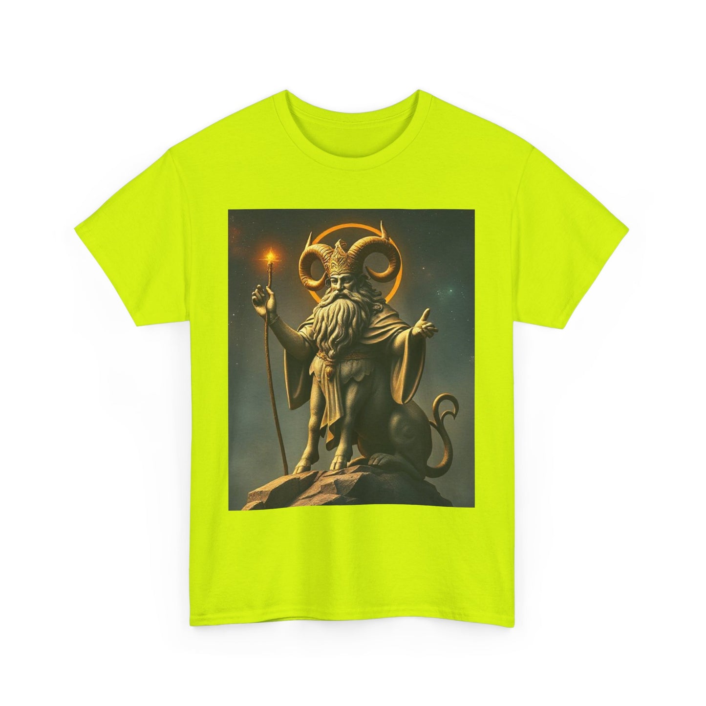 Unisex Heavy Cotton T-Shirt, Taurus God v1, Zodiac Design