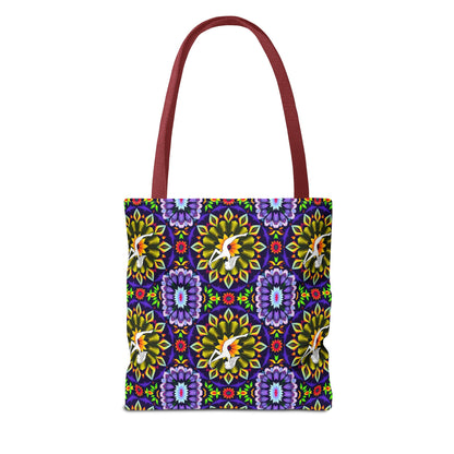 Tote Bag, (AOP), Sagittarius, Zodiac v5, Flower Pattern