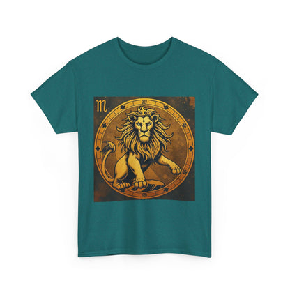 Unisex Heavy Cotton T-Shirt, Gold Lion v1, Leo Zodiac Design