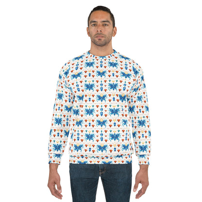 Unisex Sweatshirt (AOP), Aquarius, Zodiac v1, Jewel Pattern