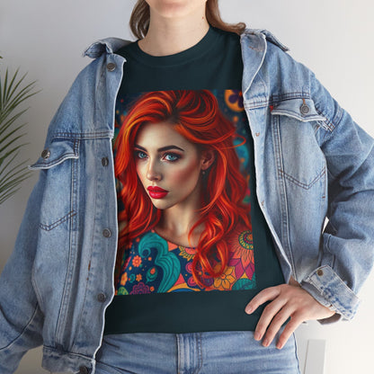 Unisex Heavy Cotton T-Shirt, Aquarius, Zodiac v1, Sexy Art