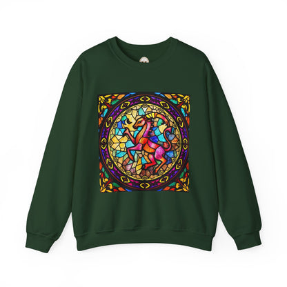 Unisex Heavy Blend™ Crewneck Sweatshirt, Glass, Aries Zodiac Design