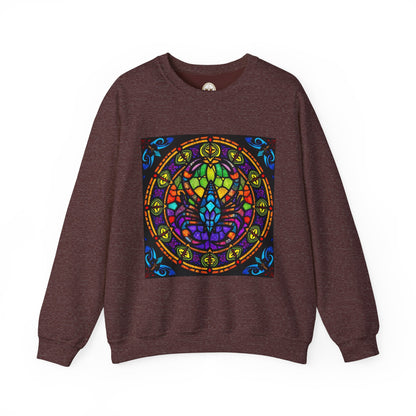 Unisex Heavy Blend™ Crewneck Sweatshirt, Glass 1, Scorpio Zodiac Design