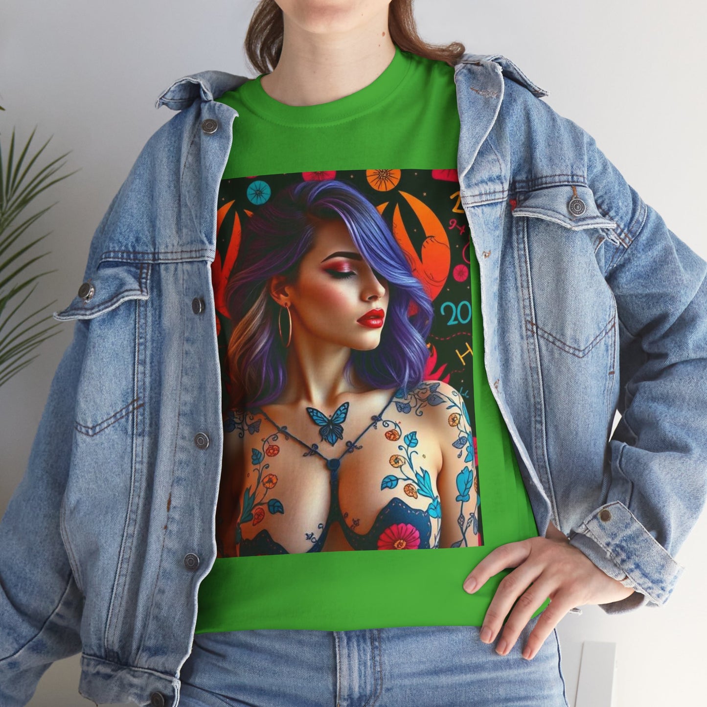 Unisex Heavy Cotton T-Shirt, Cancer, Zodiac, Sexy Art