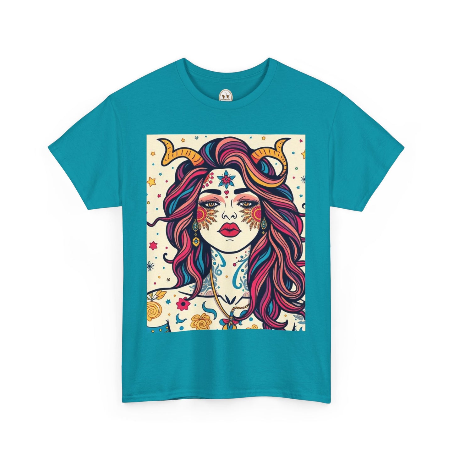 Unisex Heavy Cotton T-Shirt, Virgo, Zodiac v3, Sexy Art