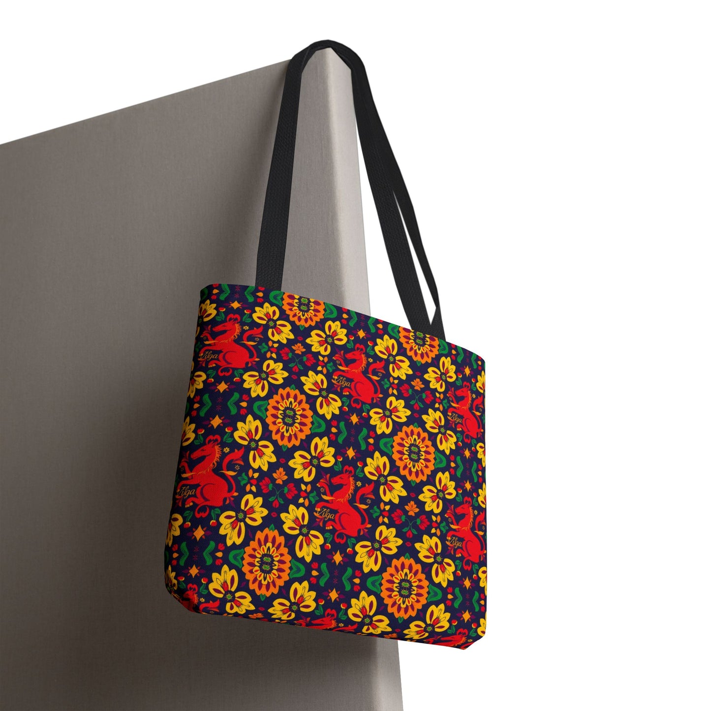 Tote Bag, (AOP), Virgo, Zodiac v4, Flower Pattern