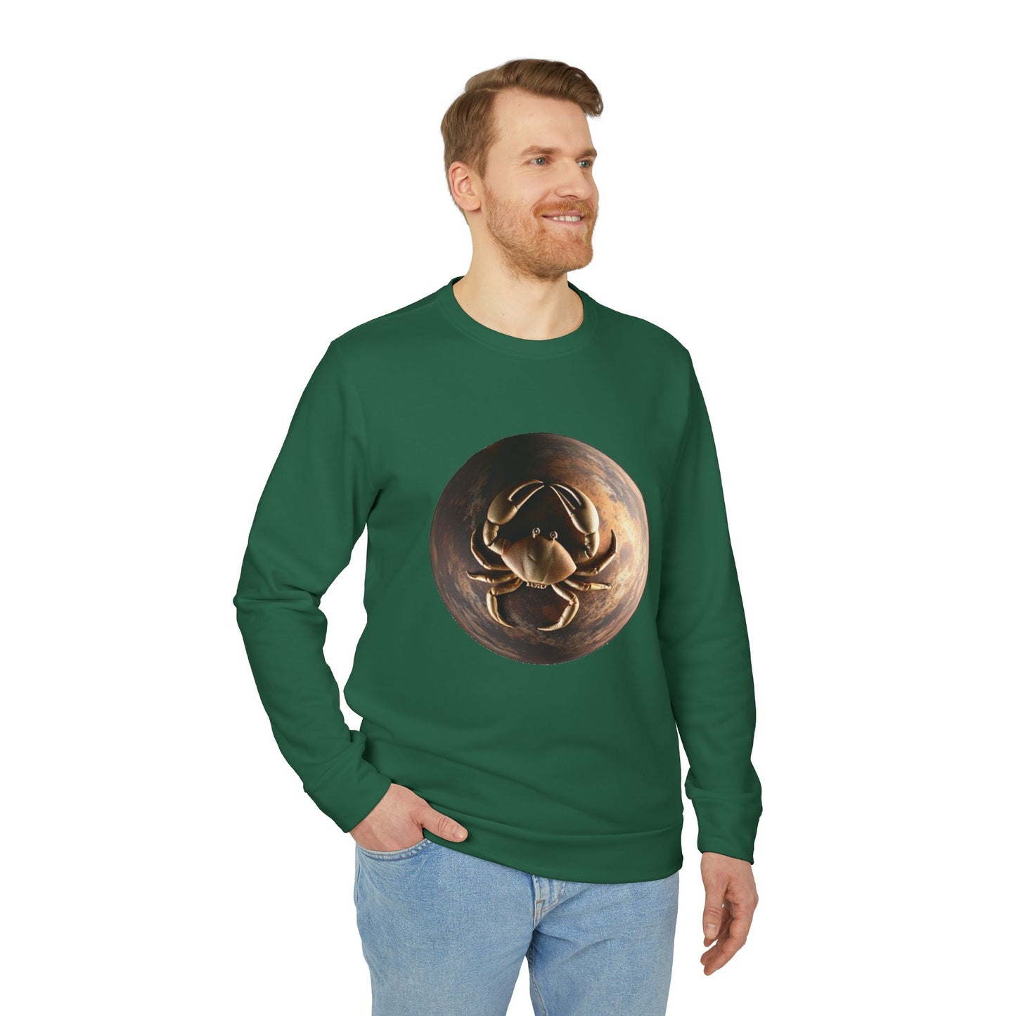 Adidas, Unisex Fleece Crewneck Sweatshirt, Cancer, Planet Animal, Zodiac