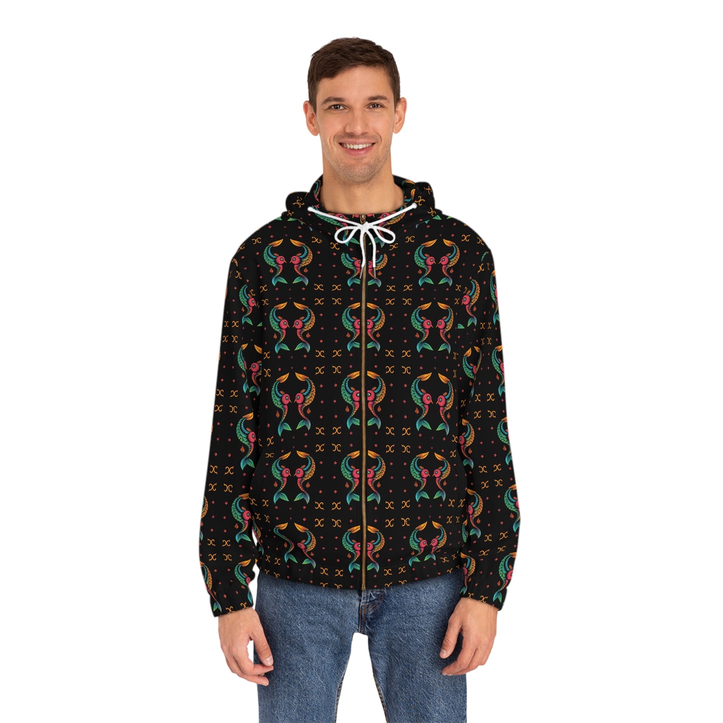 Full-Zip Hoodie (AOP), Pisces, Zodiac v4, Pattern