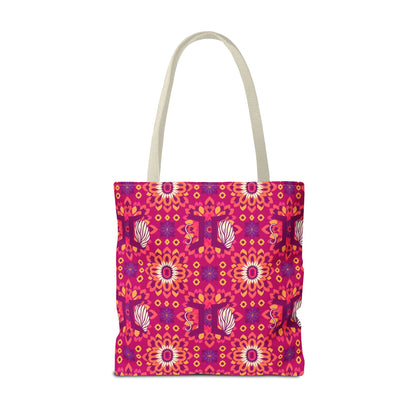 Tote Bag (AOP), Gemini, Zodiac v1, Flower Pattern