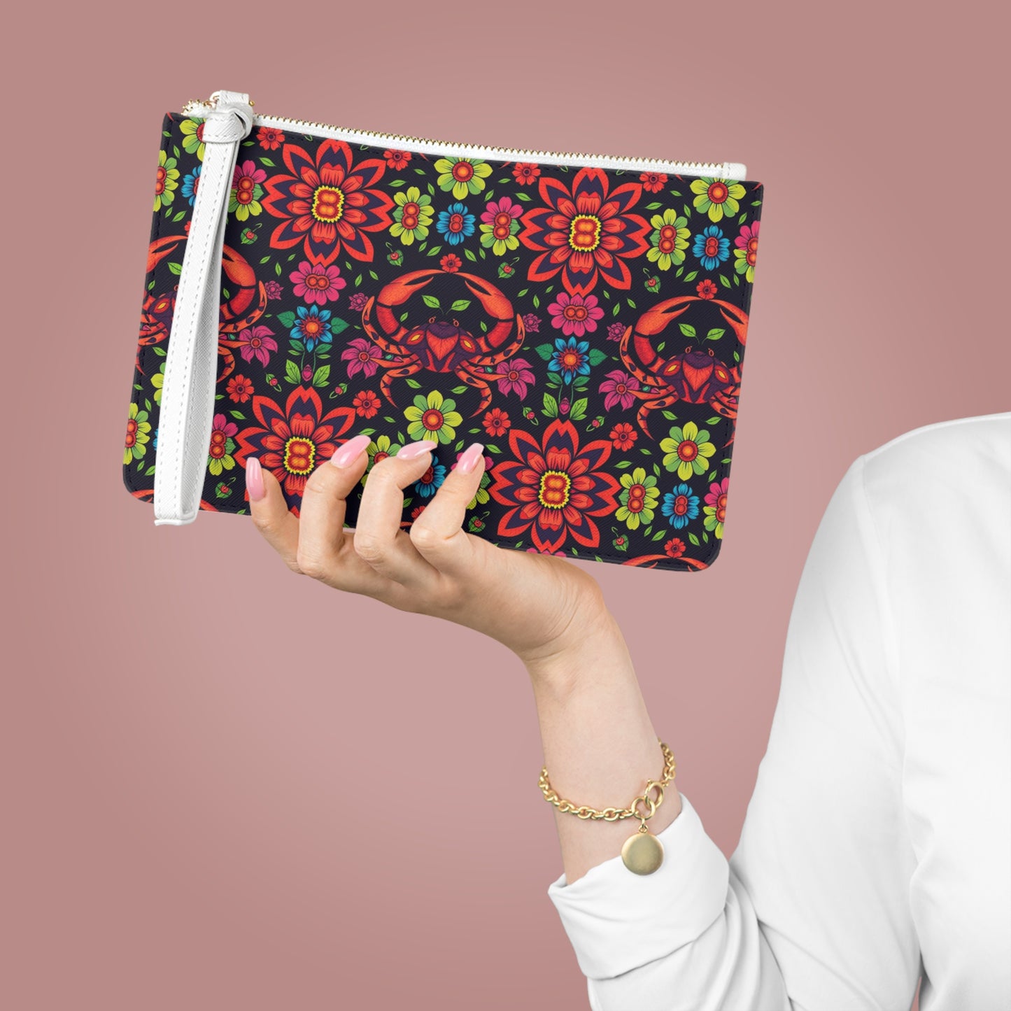 Clutch Bag, Cancer, Zodiac, Flower Pattern