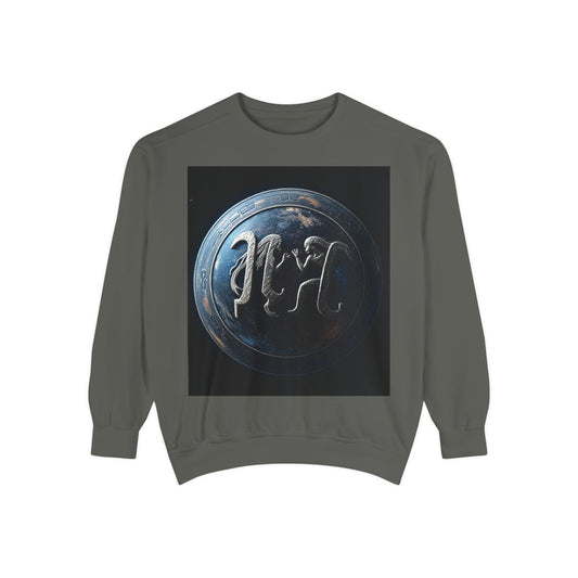 Garment-Dyed Sweatshirt, Unisex, Space Symbol Design, Gemini