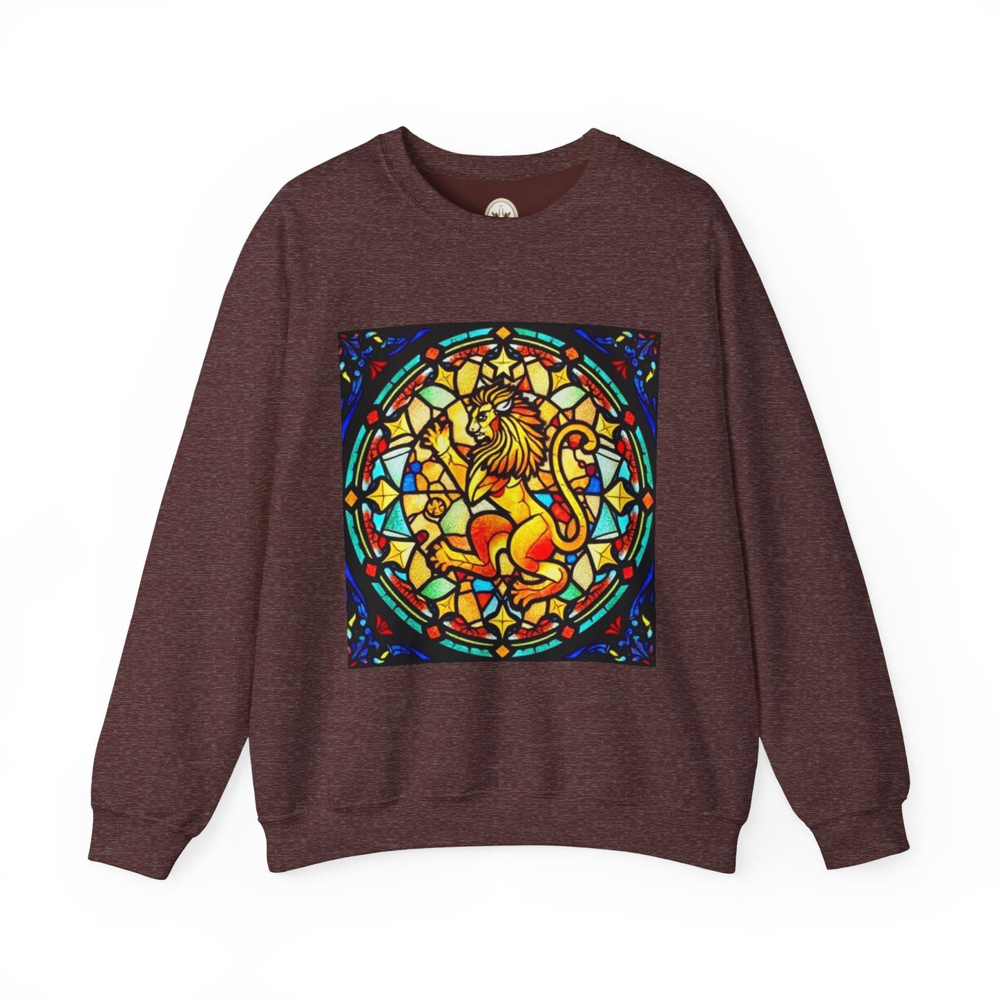 Unisex Heavy Blend™ Crewneck Sweatshirt, Glass 1, Leo Zodiac Design