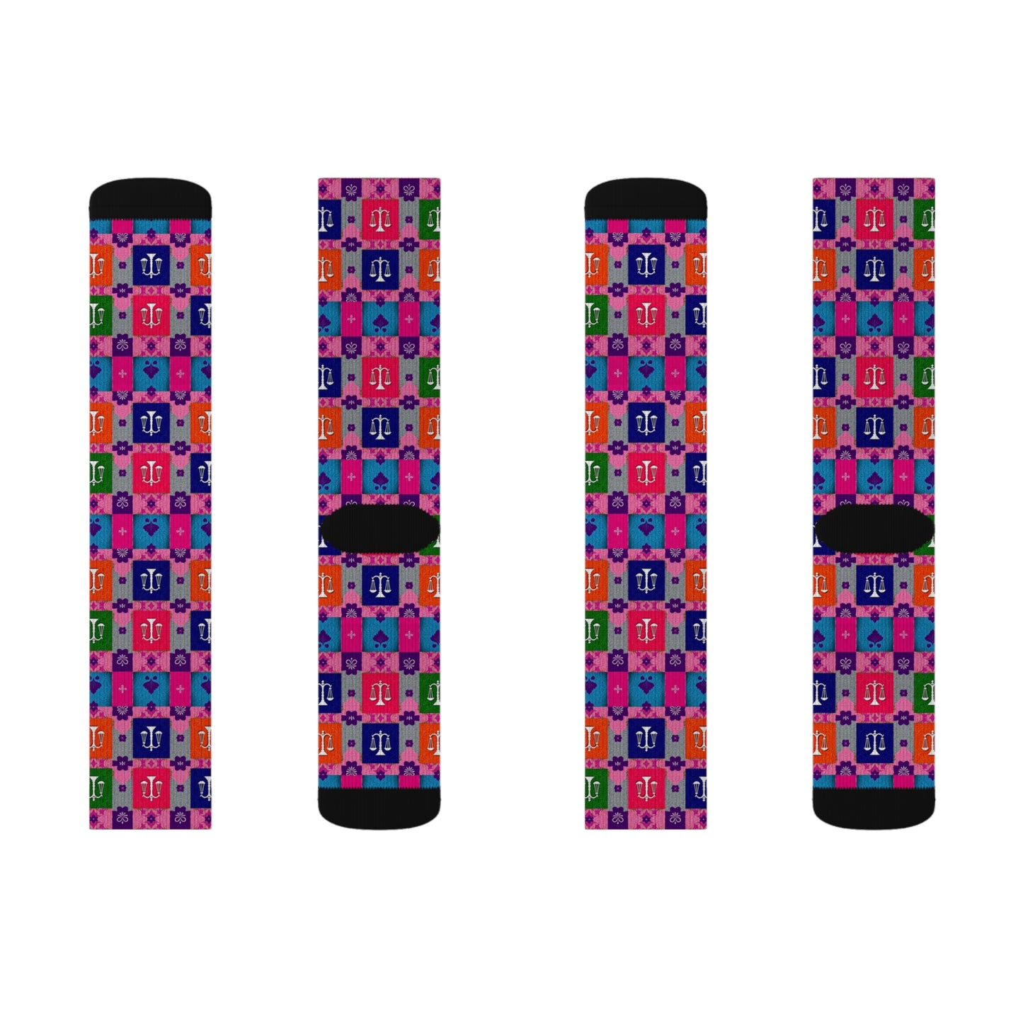 Sublimation Socks, Libra, Zodiac v2, Shapes Pattern
