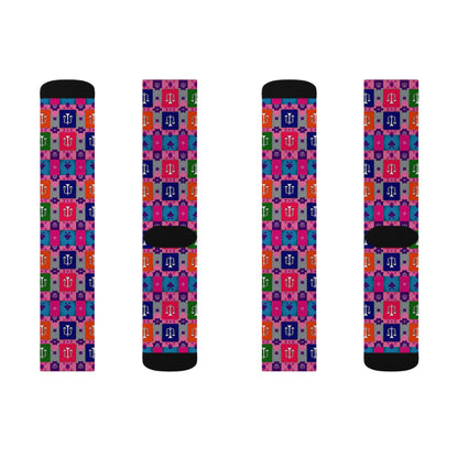 Sublimation Socks, Libra, Zodiac v2, Shapes Pattern