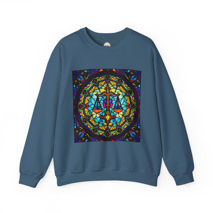 Unisex Heavy Blend™ Crewneck Sweatshirt, Glass, Libra Zodiac Design