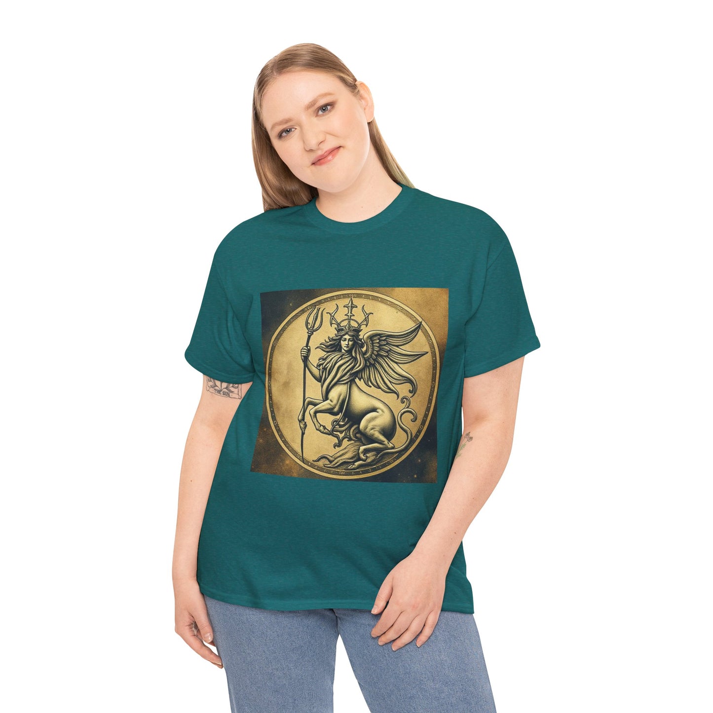 Unisex Heavy Cotton T-Shirt, Angel Animal, Virgo Zodiac Design