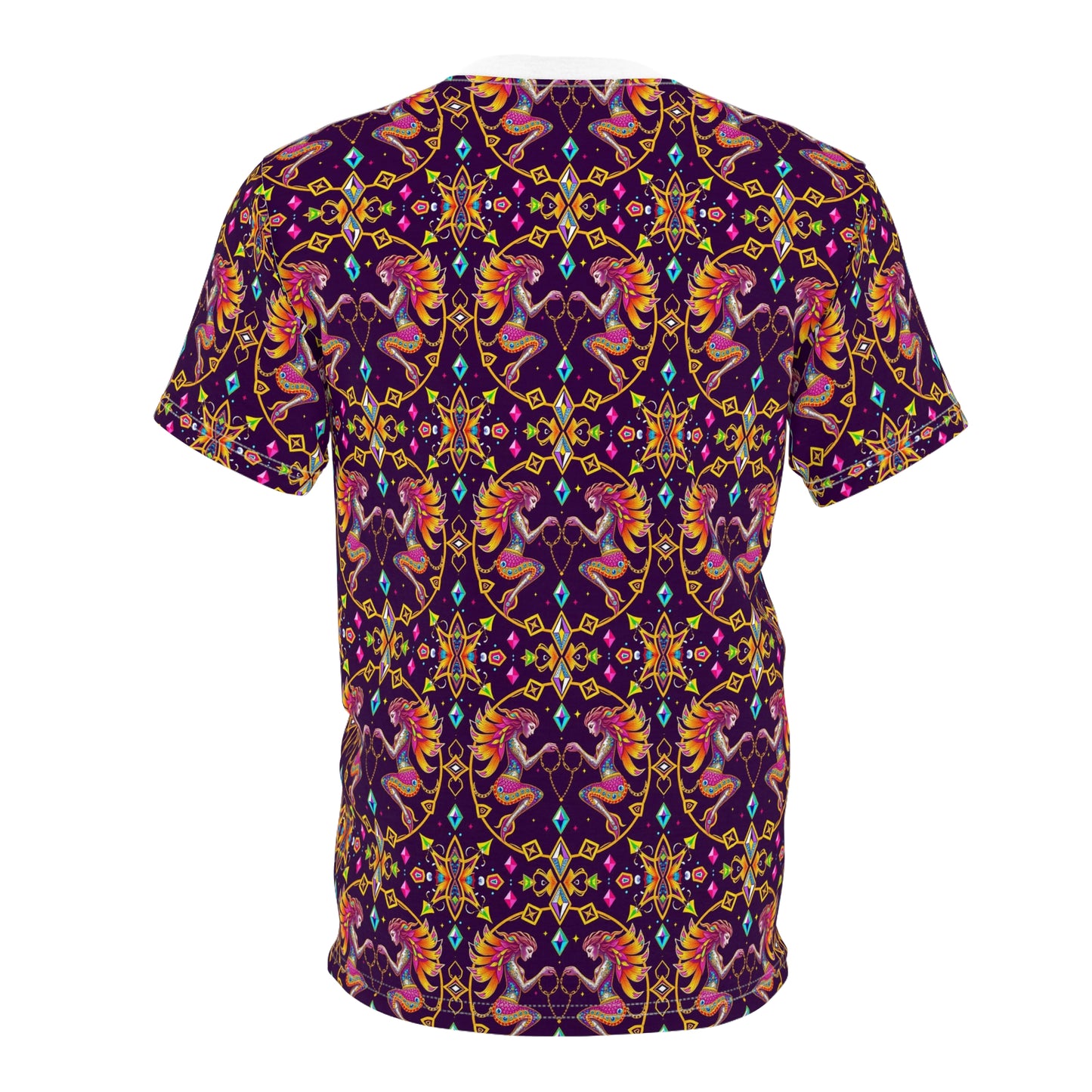 Unisex Cut & Sew T-Shirt, (AOP), Gemini, Zodiac v2, Jewels Pattern