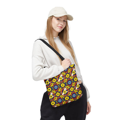 Tote Bag (AOP), Aquarius, Zodiac v1, Flower Pattern