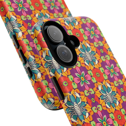 Tough Cases, Scorpio, Zodiac v3, Flower Pattern