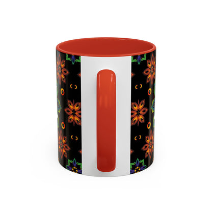 Accent Coffee Mug, Libra, Zodiac v4, Flower Pattern, (11, 15oz)