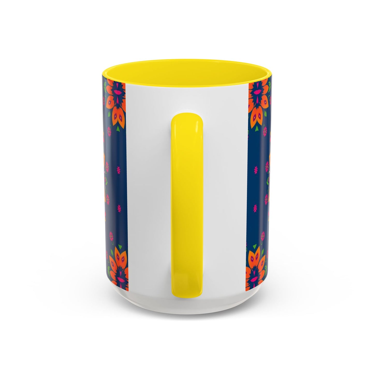 Accent Coffee Mug, Gemini, Zodiac v2, Flower Pattern, (11, 15oz)