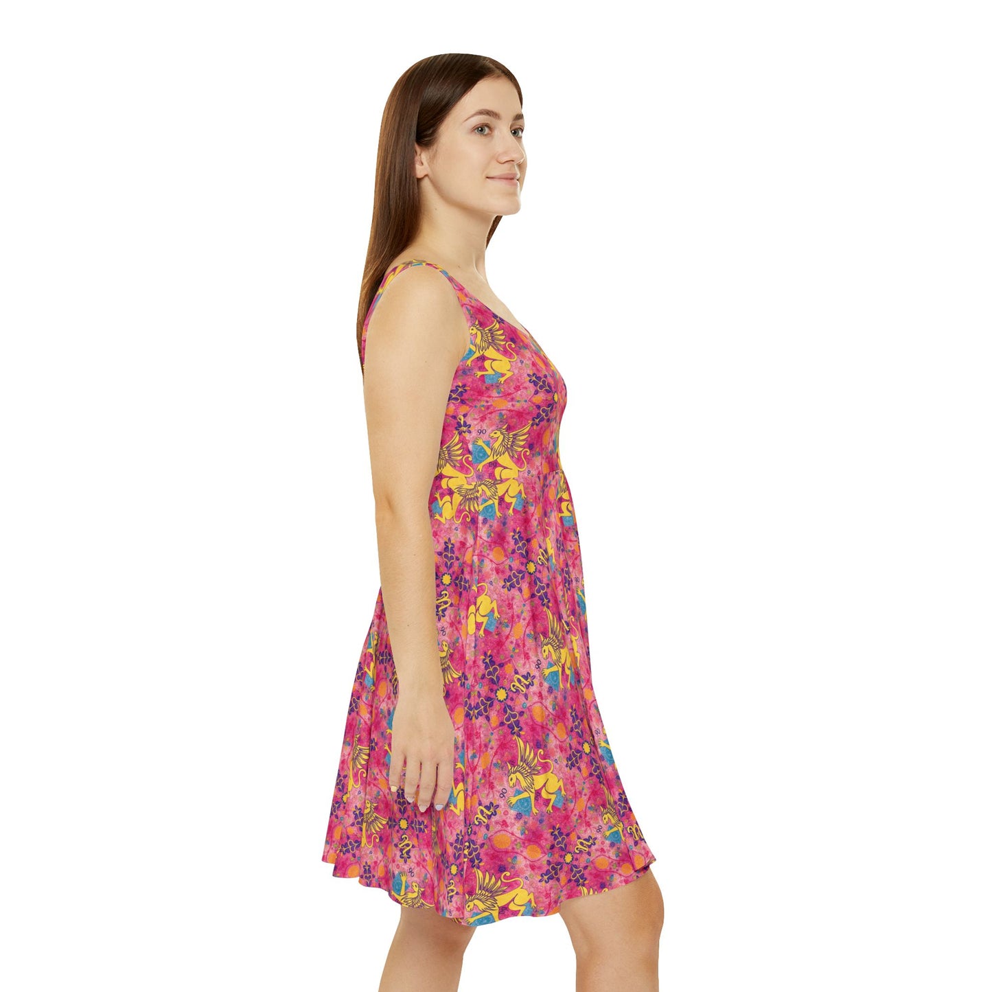 Women's Skater Dress, AOP, Zodiac, Virgo, Pattern